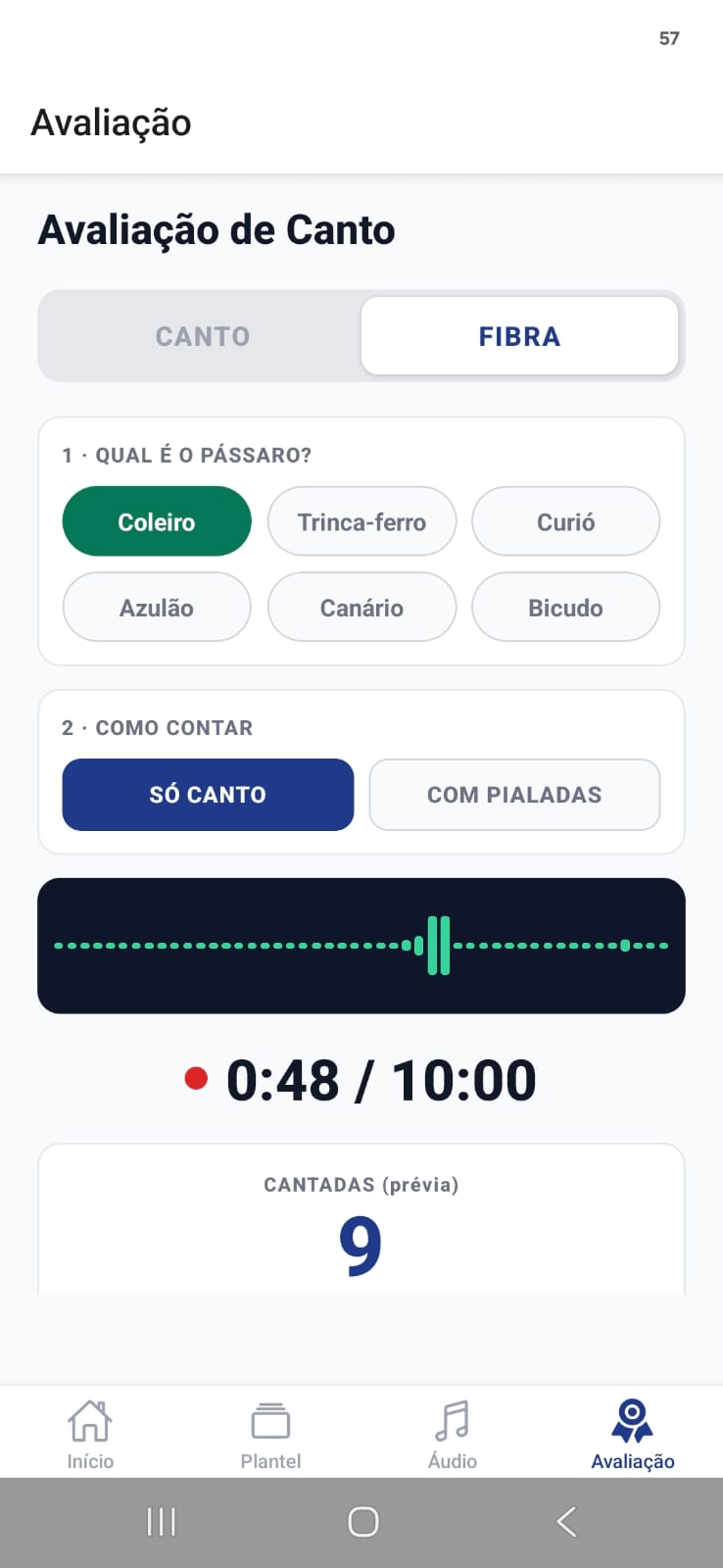 Contador de fibra ao vivo